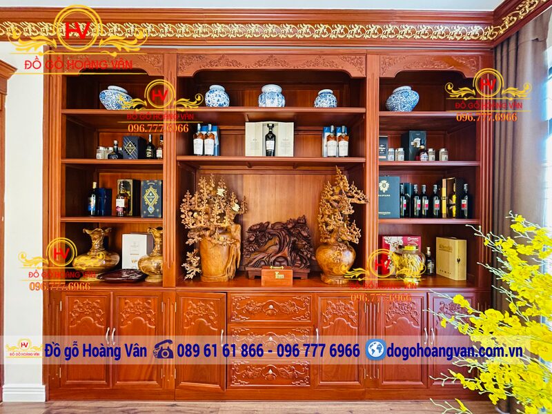 Tủ rượu âm tường hiện đại, cao cấp, sang trọng