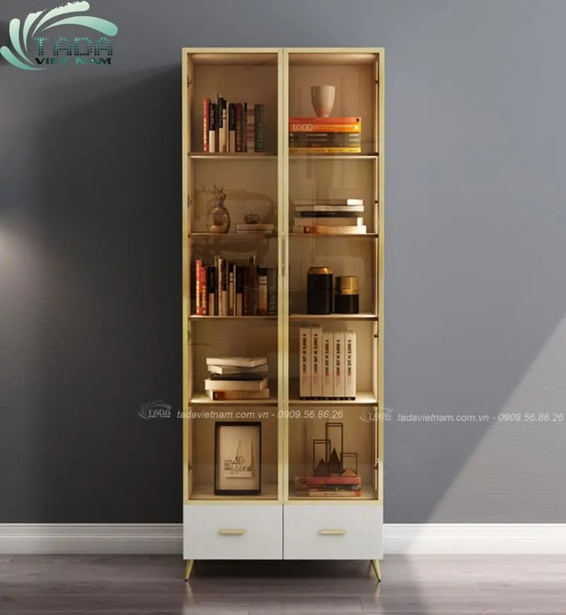 Tủ trưng bày gỗ tự nhiên kiểu dáng hiện đại