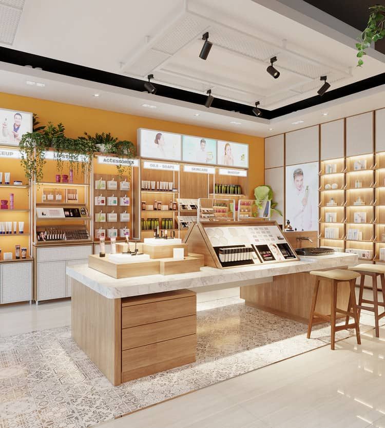 Thiết kế nội thất shop mỹ phẩm đẹp