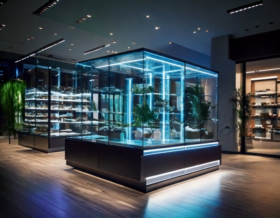 Tủ kính trưng bày cửa hàng (2)