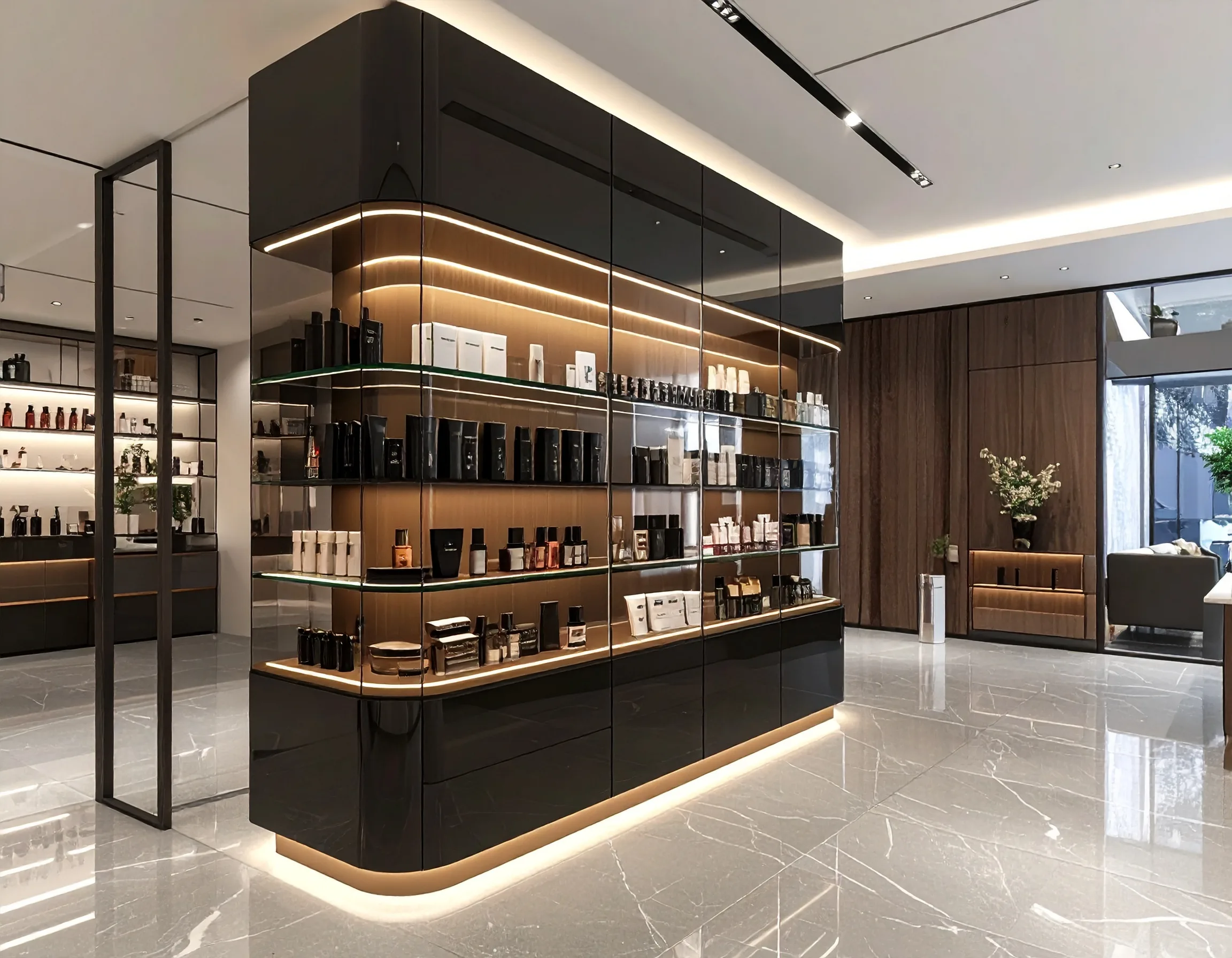 Tủ kính trưng bày mỹ phẩm (2)