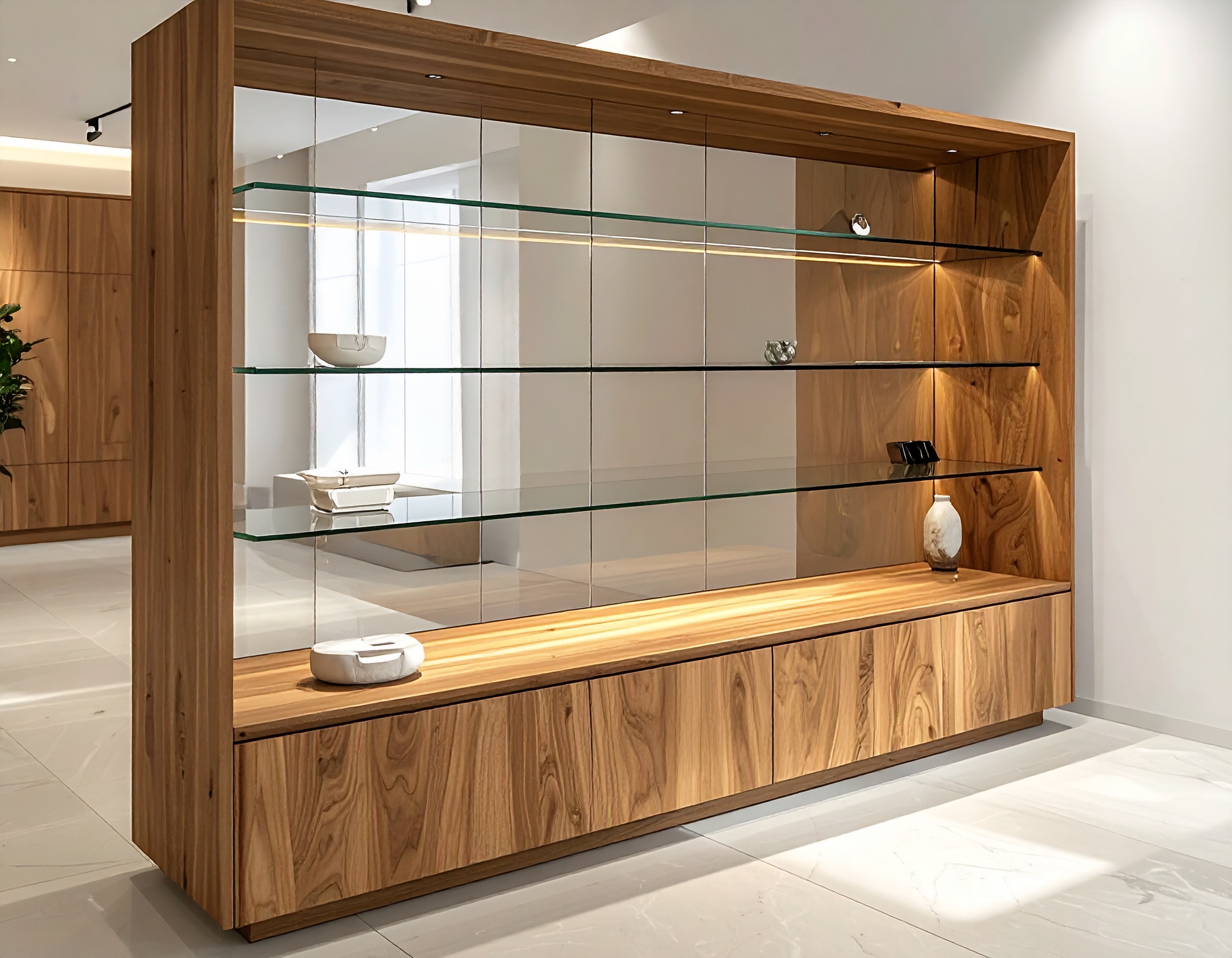 Tủ trưng bày gỗ hiện đại (1)