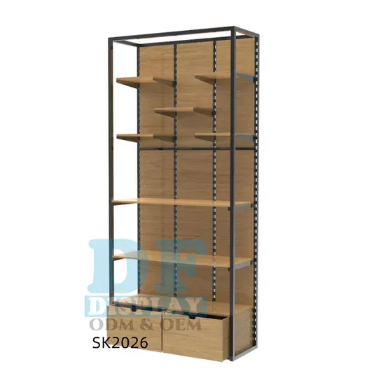 Kệ gỗ trưng bày quần áo