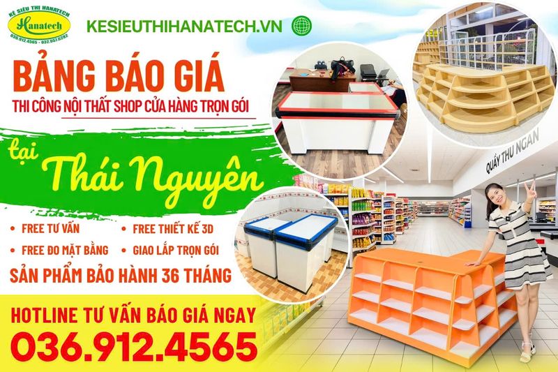 Báo giá kệ siêu thị trưng bày bán hàng tại Thái Nguyên