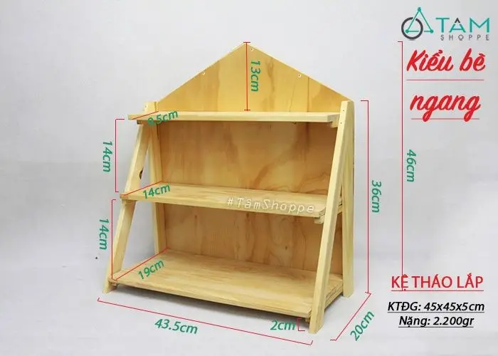 Tủ trưng bày gỗ mini 3 tầng kiểu Hàn Quốc