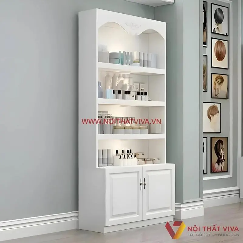 Kệ mỹ phẩm gỗ MDF sơn trắng