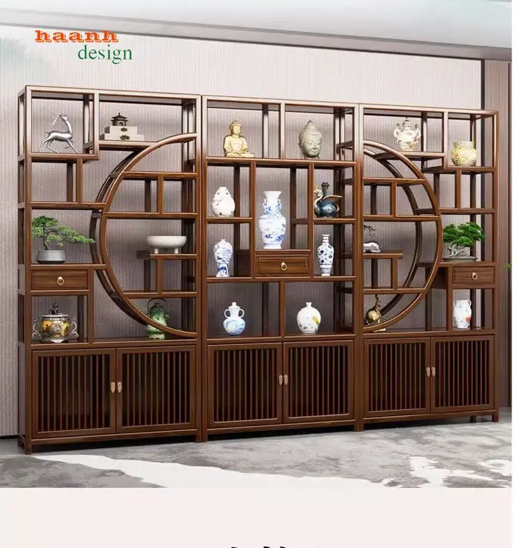 Kệ trang trí gỗ hiện đại