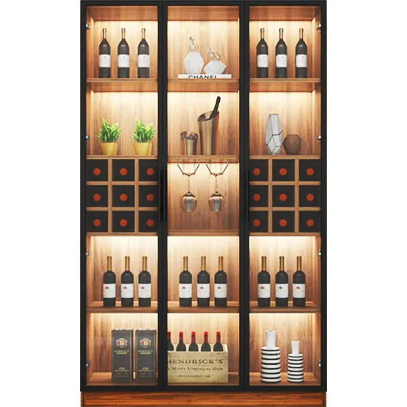 Mặt trước tủ rượu ốp tường gỗ MDF