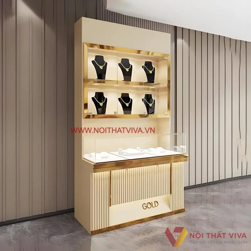 Tủ trưng bày gỗ đa ngăn