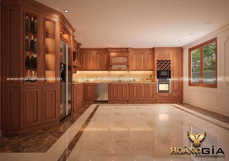 Hình ảnh mẫu tủ rượu chữ L gỗ công nghiệp