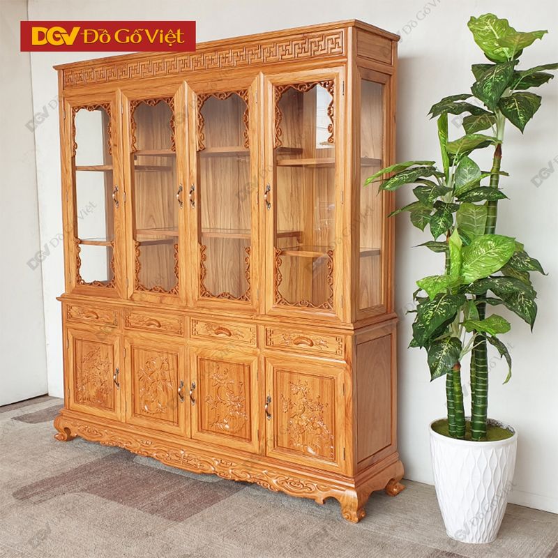 Tủ rượu gỗ tự nhiên sồi cao cấp đẹp