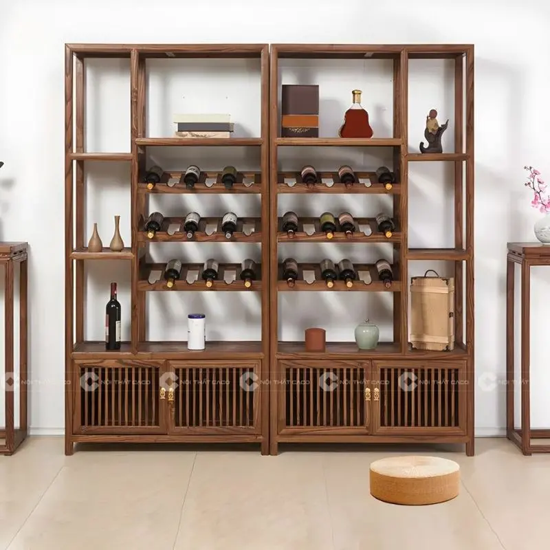 Tủ rượu gỗ tự nhiên sang trọng cao cấp