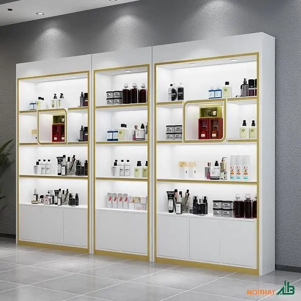 Tủ trưng bày mỹ phẩm inox