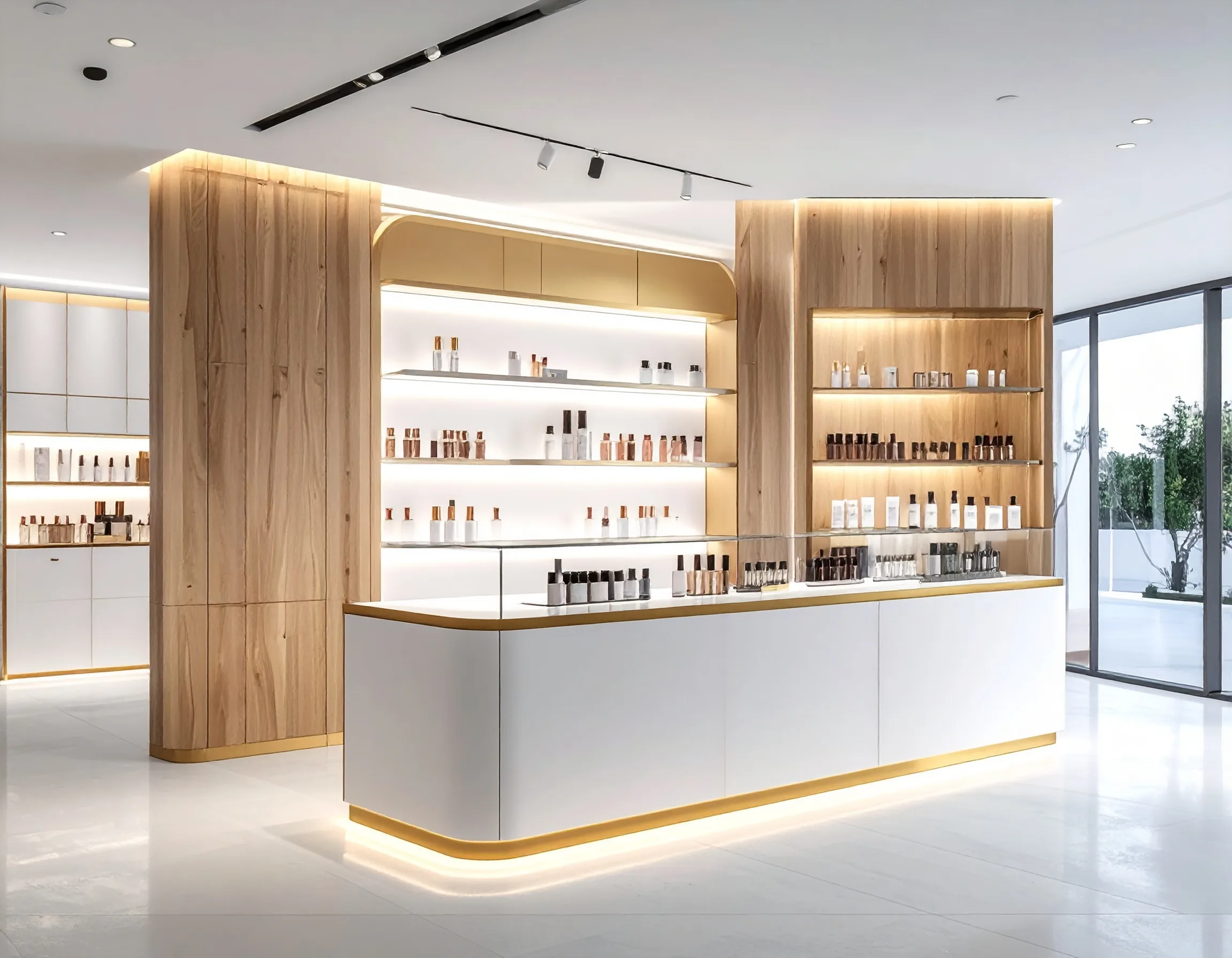 Tủ trưng bày shop mỹ phẩm 1