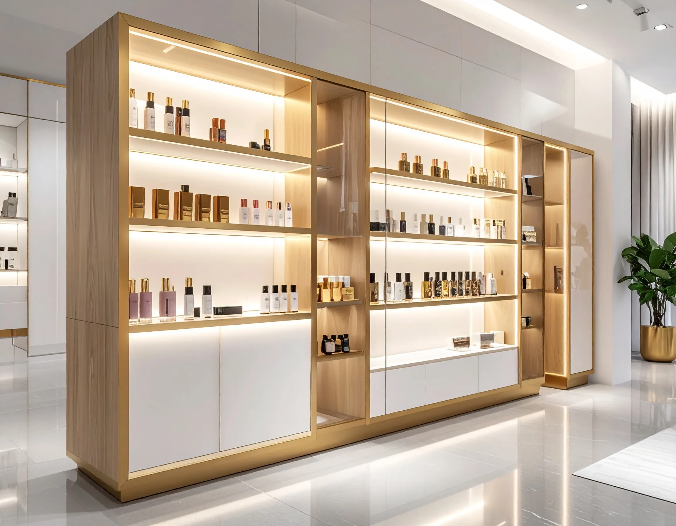 Tủ trưng bày shop mỹ phẩm 2